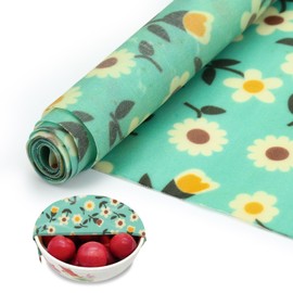 Sekonow Beeswax Wraps for Food, Large 39.4’’ x 13’’ Beeswax Wrap Roll, Reusable Beeswax Paper Food Wrap for Bread Sandwich Wrapper Bowl Covers, White Flower