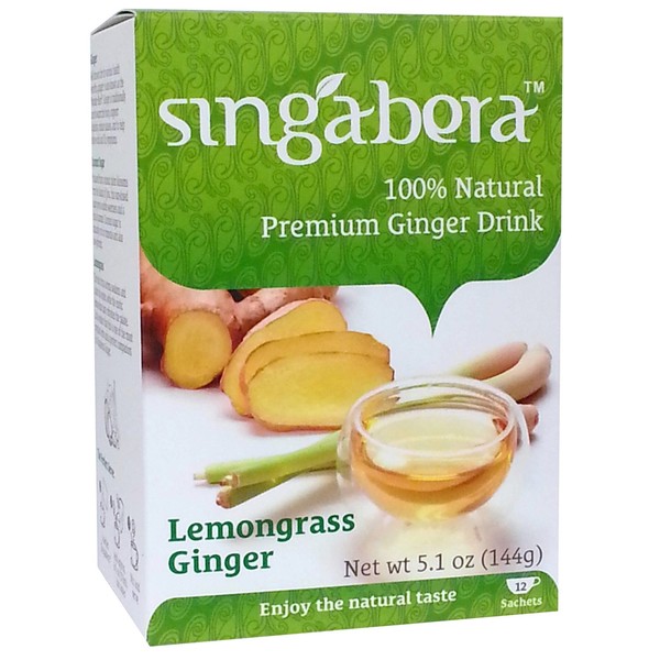 Singabera Premium Ginger Drink. Lemongrass Ginger 5.1oz (Pack of 3)