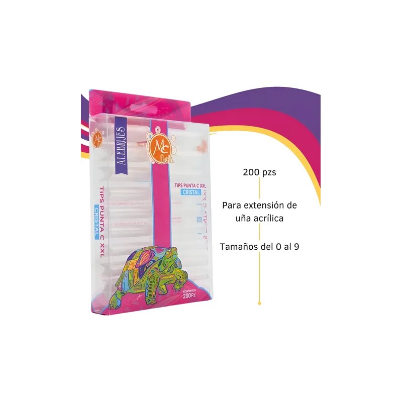 Tips Extralargos Curva C Xxl 200 Pz , Mc Nails