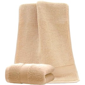 JININQ 2 Piece 100% Cotton Soft Hand Towels 13.4" x 29.5",Premium Face Towels Set for Bathroom,Gym,Home (Brown)