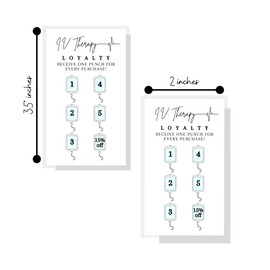 Lashicorn IV Intravenous Therapy Loyalty Card | 50 Pack | 2x3.5 inch Business Size Card | Drip Vitamin IV Supplies | Hydration Therapy | White Card Design