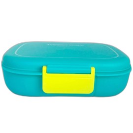 Tupperware To Go 1, 2, 3 Lunch Box with Divider Divider Turquoise Yellow School Children