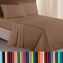 Elegant Comfort Luxurious 1500 Thread Count Egyptian Three Line Embroidered Softest Premium Hotel Quality 4-Piece Bed Sheet Set, Wrinkle and Fade...  