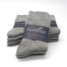 GENTLEAGU Viscose Bamboo Lightweight Sock Thin Crew Socks for Men Wholesale Bulk Solid Color Comfort Famliy Pack 48 Pairs (6-9, Grey)