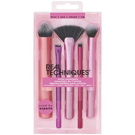 Real Techniques, Artist Essencials, Set de Brochas de Maquillaje para Artistas, Kit de Accesorios Esenciales, Juego de Brochas para Todo Tipo de Maquillaje Profesional, 5 piezas