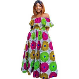 SHENBOLEN Womens African Print Skirt Top Set Tradition clothing (XX-Large, C)