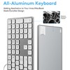 White Aluminum Backlit Keyboard for Apple Mac OS,Plug-N-Play, USB-A/USB-C Wired