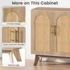 Sideboard Buffet Cabinet with Storage, Rattan Storage Cabinet with Arched