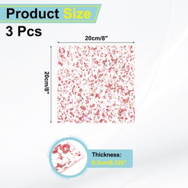 sourcing map 3Pcs Pink Glitter Acrylic Sheets 1/8" Thickness 8"x8" Transparent Sparkly PMMA Plastic Sheets Extruded Blanks Acrylic for Laser Cutting and Engraving DIY Art Crafting