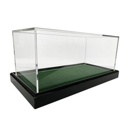 LL-Golf Large Universal Acrylic Showcase 22 x 12 x 10.5 cm with Dark Green Velvet for Model Car 1:24, 1:32, Tennis Ball, Baseball, 3 Golf Balls, Figures, Models, Watches, Minerals