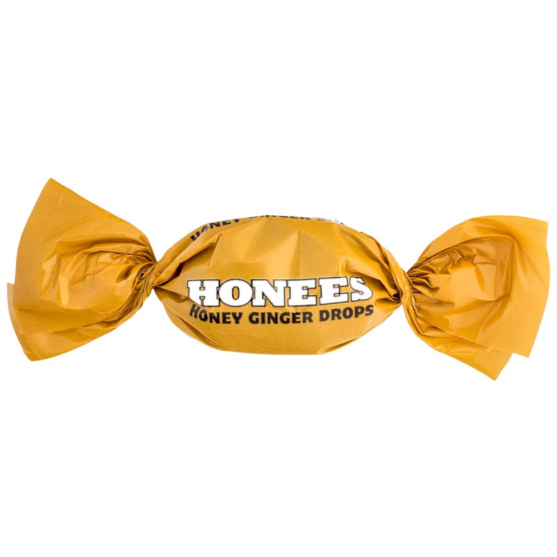 Honees Filled Honey Ginger Drops, Natural Cough Drops- Pure Ginger