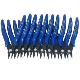YEGOOD Flush Wire Cutter, 10PACK Diagonal Cutting Pliers, Side Cutter, Nippers, Small Wire Cutters, Shear Cutters, Wire Snips for Electronic Floral Wire Model Sprue Soft Copper, 5inch Blue