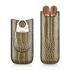 cgaplus 2-Finger Cigar Case with Cutter Crocodile Pattern Leather Cigar