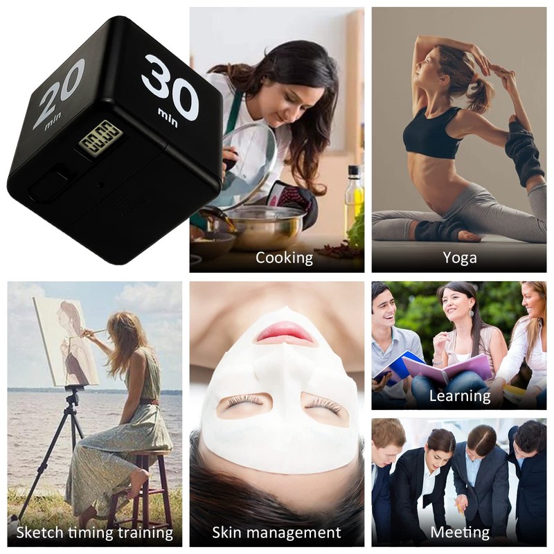 Feilifan Cube Timer, Kitchen Timer Kids Timer for ADHD Productivity