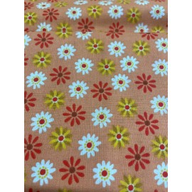 Cranston Orange Yellow Botique Flower Floral Cranston 100% Cotton Fabric By The Half Yard
