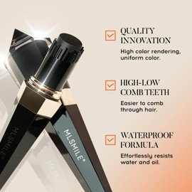 MLSMILE Hair Color Comb,2-in-1 Color Correction Stick with Comb Non-fading spot coverage for gray hair,Safe Convenient Waterproof and Sweat-Proof Comb Hair Dye Cream,Dark Brown Portable Hair Colouring