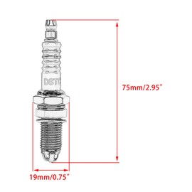 PowerMotor D8TC Spark Plug 3 Electrode GY6 Spark Plug Replacement for GY6 0cc 70cc 90cc 110cc 125cc 150cc Dirt Pit Pocket Bike ATV Quad 4 Wheeler Go Kart 4 Pcs
