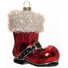 2pcs Blown Glass Santa Boot Ornaments for Christmas Tree