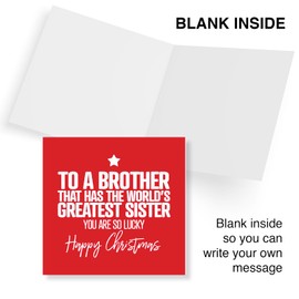 Punkcards - Brother Christmas Card, Brother Christmas Card Funny, Funny Brother Christmas Card, Made in UK