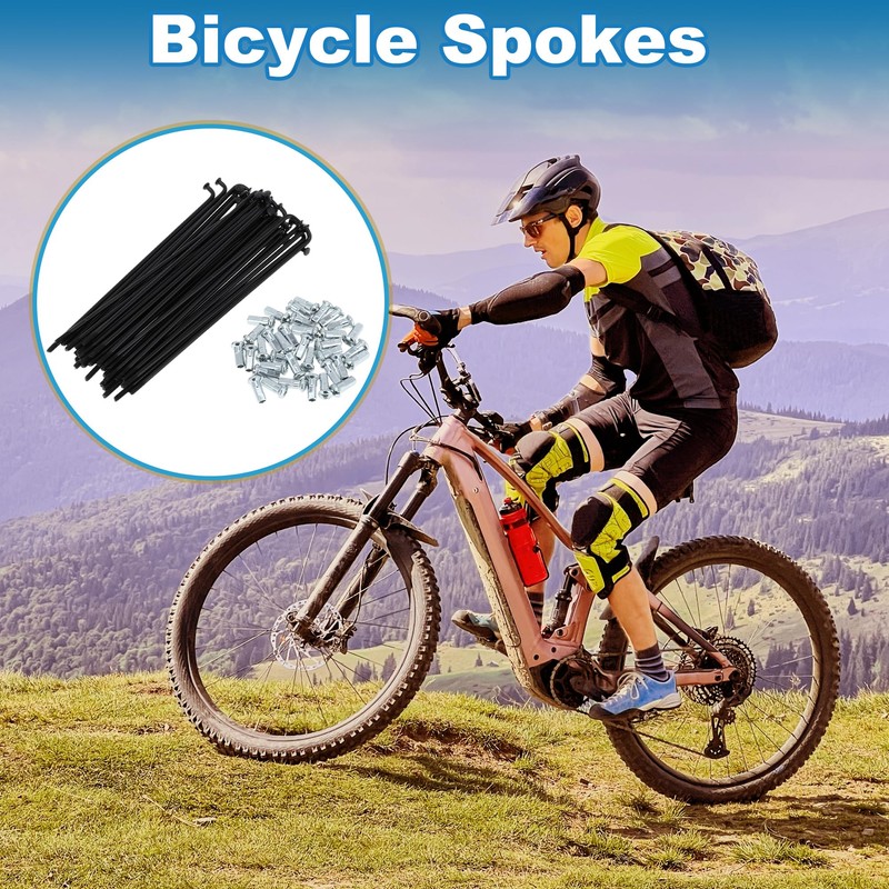 A ABSOPRO Bicycle Spokes 12G 134mm Length Bike Wheel Spokes