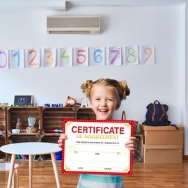 30 Pieces Certificate of Achievement Student Awards Certificates Paper Month Certificates 8.5 x 11 Inch (Red)