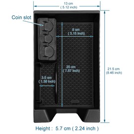 JSCARLIFE Center Console Organizer for L-EXUS ES 2018-2020 (ES250/ES300/ES300h/ES350h) | Custom Fit Armrest Storage Tray with Anti-Slip Mat, Coin Holder & Phone Organizer