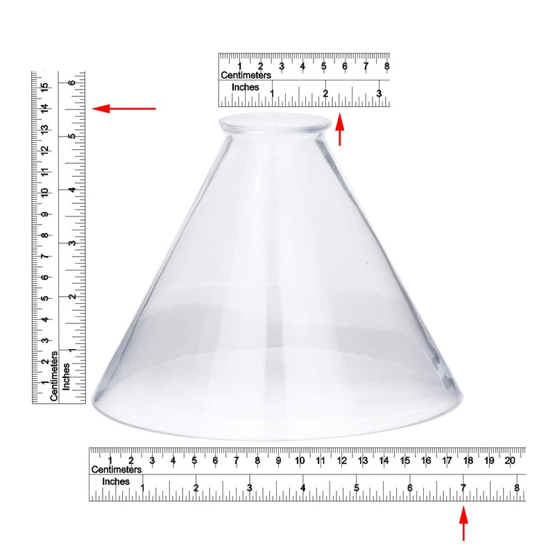 B&P Lamp® Clear Glass Deep Cone Shade with 7 Inch