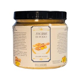 ARIAZU Jengibre en polvo molido 400gr frasco hermetico reusable