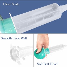 EDWERD Bulb Syringe with Scale - Balloon flusher for Wound Irrigation Enema Food Intake, 3 Pcs (80cc)