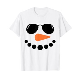 Winter Snowman Face Eyelashes Christmas Xmas For Boys Mens T-Shirt