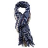 TigerTie Crashed Chiffon Scarf in Blue Grey Beige Red Patterned