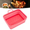 2Pcs Fryer Liner Heat Resistant Silicone Groove Design Easy to