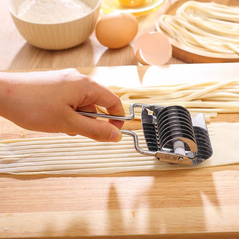 Premium Stainless Steel Noodle Cutter - Lattice Roller Pasta Maker