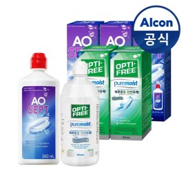 OptiFree 옵티프리 렌즈세척액 에이오셉 360ml 3개 + 퓨어모이스트 300ml 2개 Opti-Free Lens Cleaning Solution Aosep 360ml 3 bottles + PureMoist 300ml 2 bottles