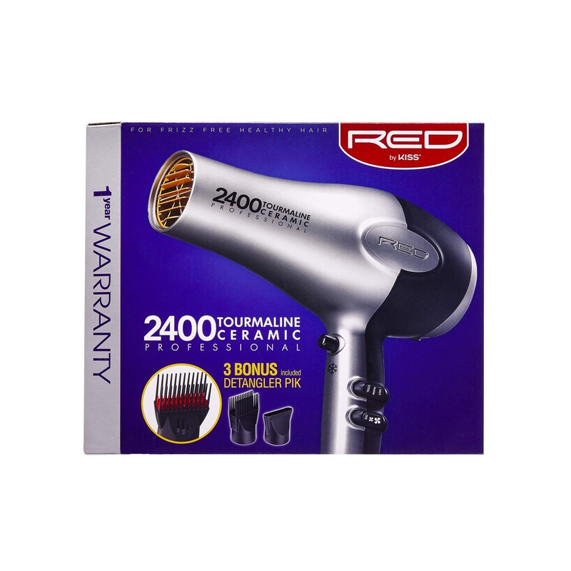RED by Kiss Hair Dryer 2400 Tourmaline Ceramic Technology, Professional