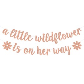 A Little Wildflower is on the Way Banner, Sweet Baby Girl, Flower Baby Shower, Baby Shower/Gender Reavel Party Decorations for Girls