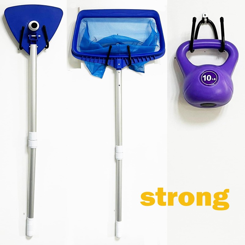 2 Pack Pool Pole Hanger/Hook, Pool Cleaning Tool Holder and