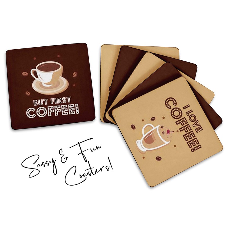 Inkdotpot Set of 6 Drink Coasters Decorative Non,Slip Cork Base