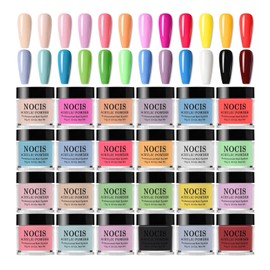 Layhou 24-Color Nail Crystal Powder Set Nail Art Crystal Powder Kit Long-Lasting Vibrant 10g*24 for Acrylic Nails Extension Carving