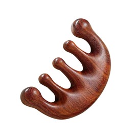 Hair Comb Massage Comb, Natural Wood, High Quality, Half Moon Comb, Scalp Massage, Meridian Massage, Popular, Unisex (5 Teeth)
