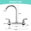 RV Non-Metallic Kitchen Faucet Two Handle-8" Main Body-High Arch-360 Swivel