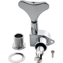 4Pcs Bass Guitar Tuner Pegs(2L2R),Buttons Guitar Parts for Precision Bass and Jazz Bass,1:19 Ratio Headstock Sealed Tuning Key Pegs Machine Head Replacement,Bass Tuners Machine Heads(Chrome)