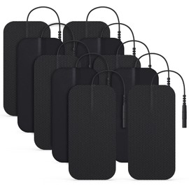 AUVON TENS Unit Pads 2"X4" 10 Pcs, 3rd Gen Latex-Free Rectangular Replacement Pads Electrode Patches with Upgraded Self-Stick Performance for Electrotherapy (BIack)