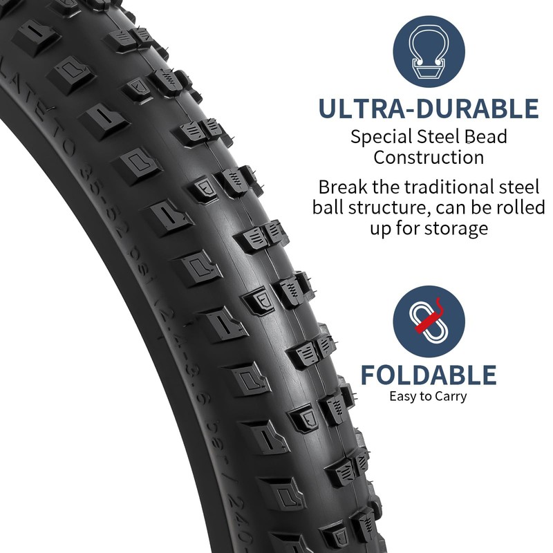 2-PCS 29" Mountain Bike Tires 29x2.25/57-622 Compatible with 29x2.20/2.25/2.30 Bike