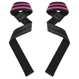 Correas de levantamiento de pesas negras y rosas, de neopreno de 26 pulgadas, para levantamiento de pesas, para levantamiento de potencia, entrenamiento de fuerza, accesorios de culturismo de gimnasio