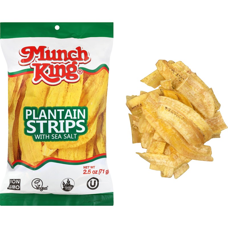 Munch King Snacks Plantain Strips 2.5 oz. Case of 6