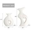 White Ceramic Vase Hollowed Heart Flower Vase Set for Modern