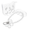 LALAFINA Transparent Glitter Butterfly Chain Earbuds Case with Keychain Lightweight