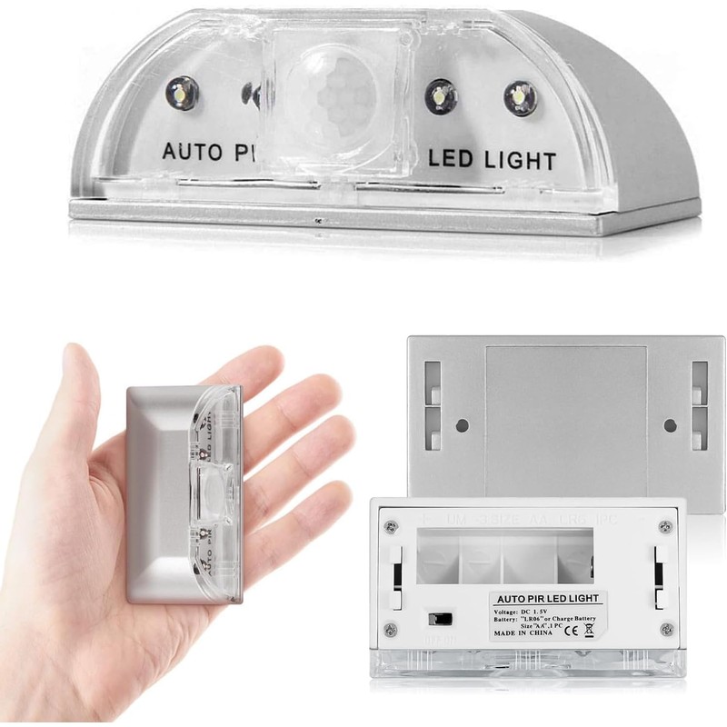 Keyhole Light,AMZSTAR 4LED Keyhole Lamp Infrared PIR Motion Detector Cabinet
