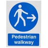 Seco Pedestrian Walkway - Right Arrow Sign, 150mm x 200mm